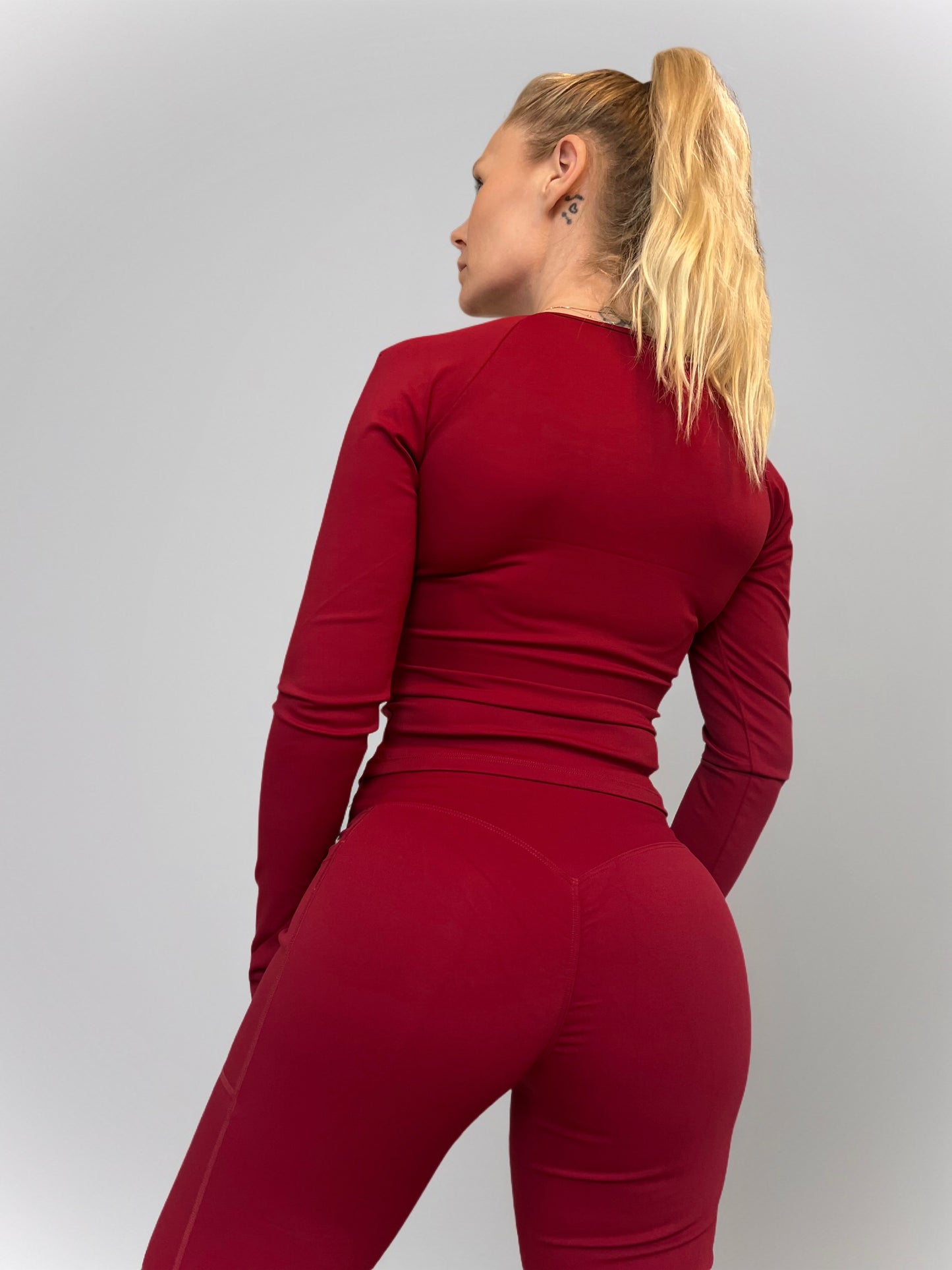 Burgundy Grace Set - Flared Elegance Meets Sculpted Confidence