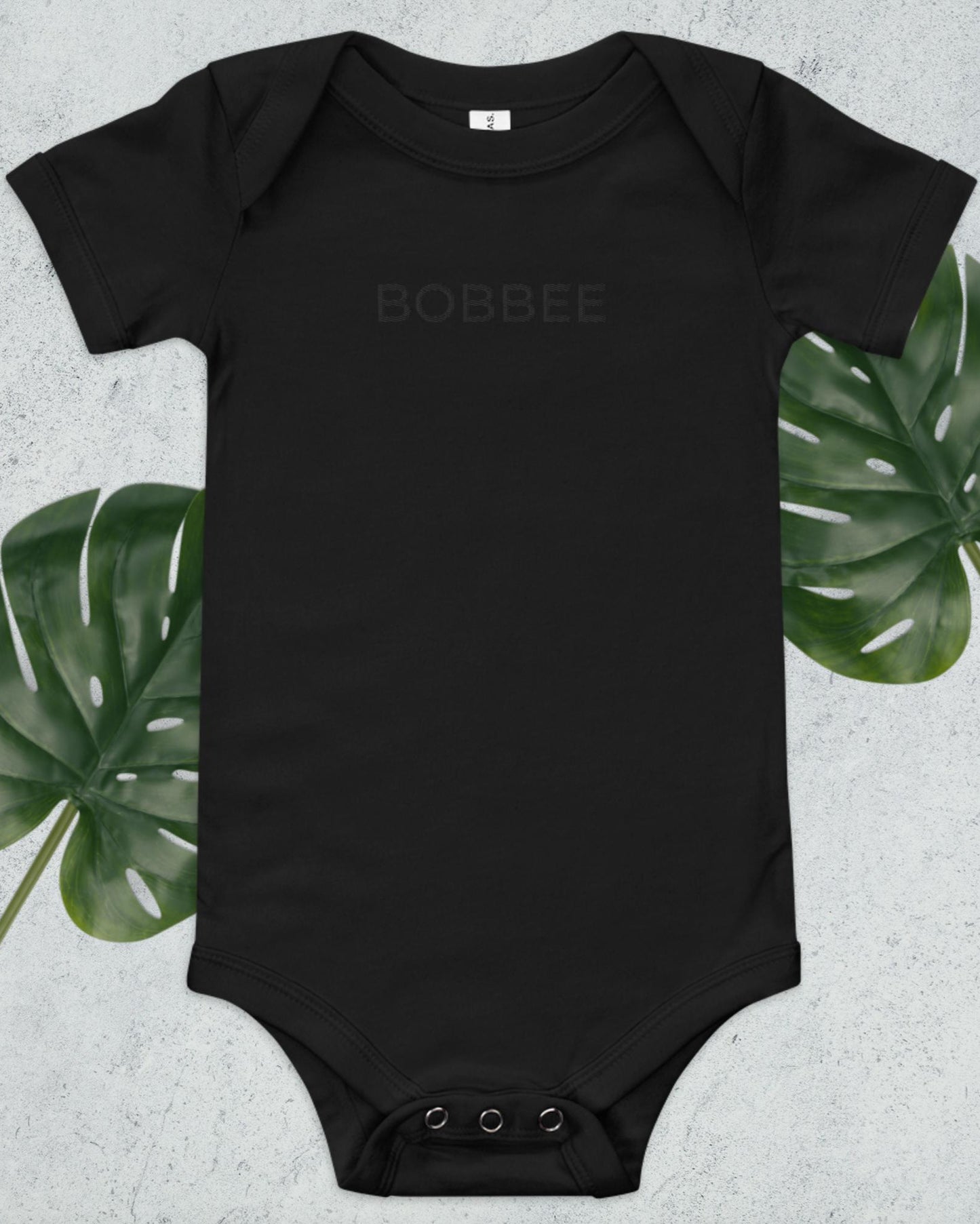 Organic Cotton Baby Bodysuit - Soft & Breathable - Black & Gray