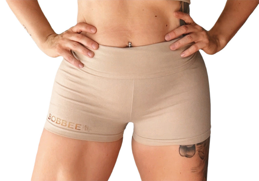 Versatile Beige Butt-Lifting Shorts