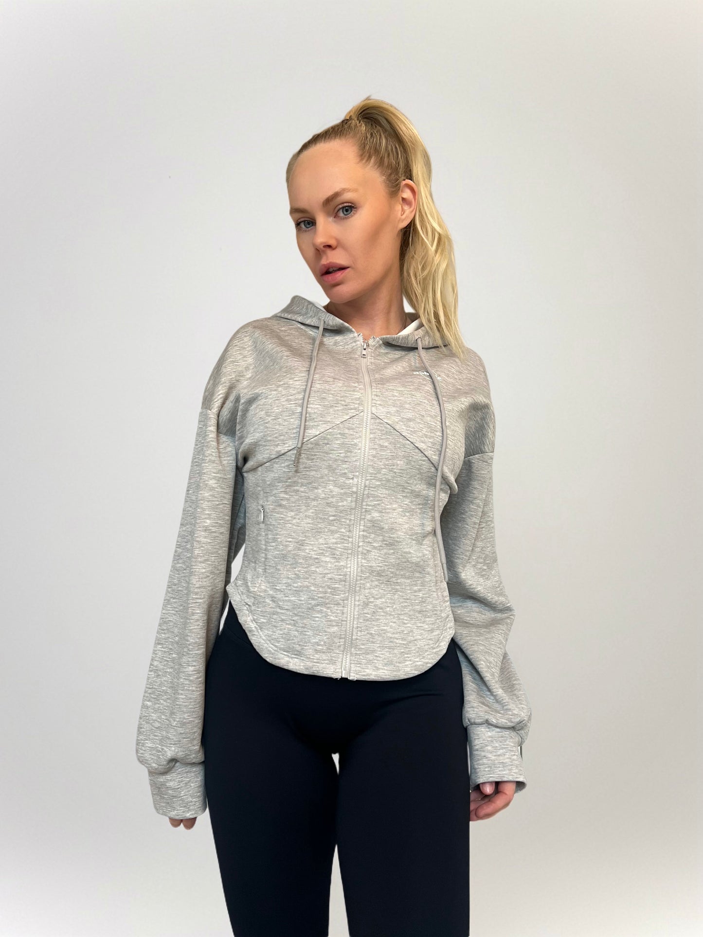 Grey Sculpt Zip Hoodie