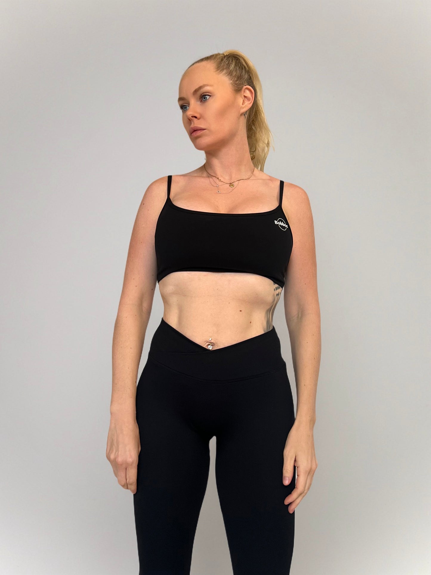 Black Luxe Open-Back Sports Bra - Confidence in Every Curve