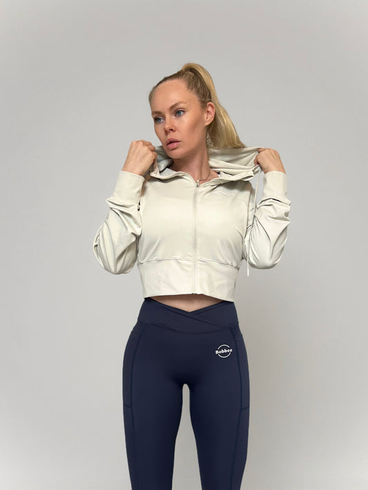 White Breeze Crop Hoodie