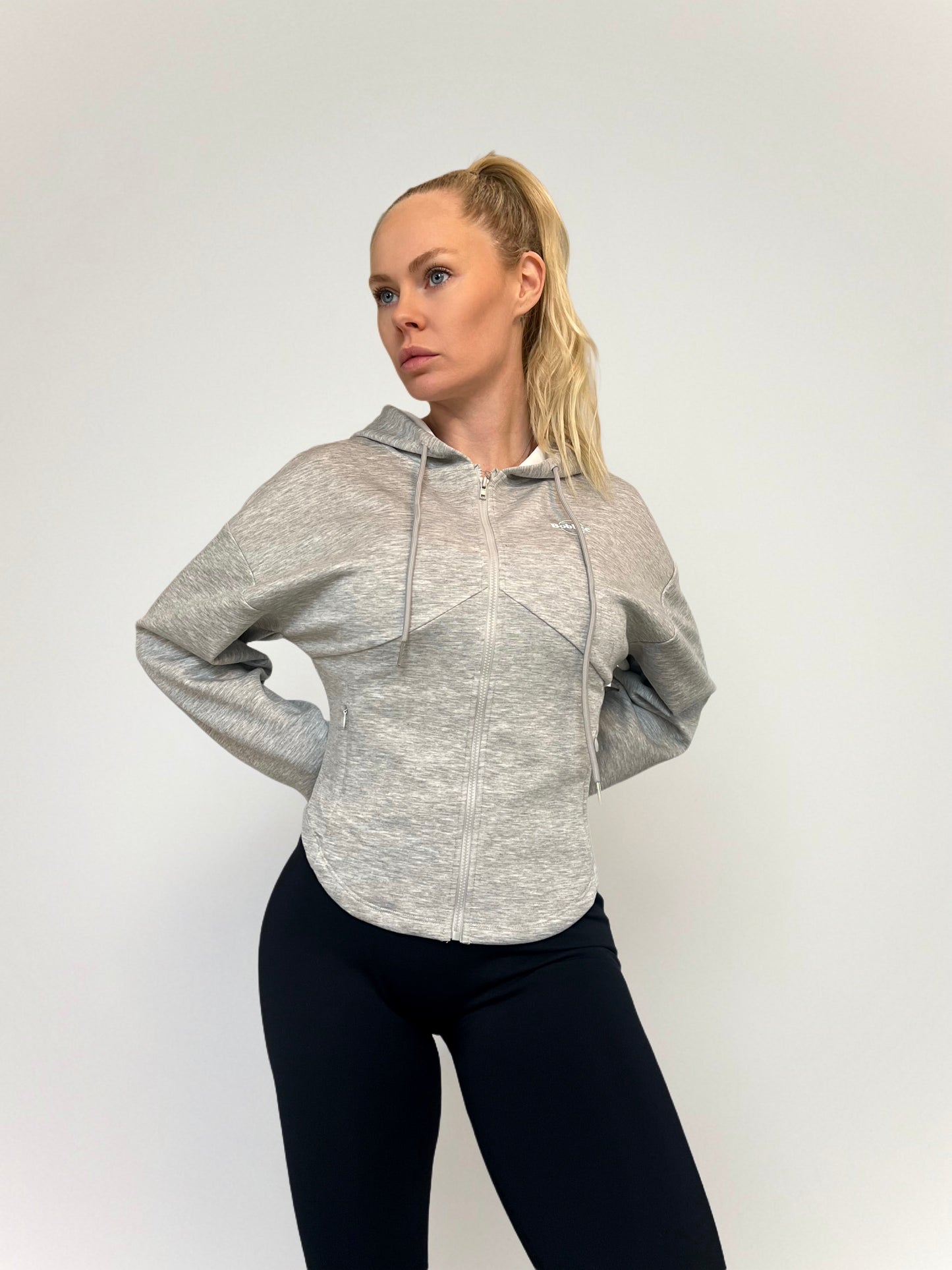 Grey Sculpt Zip Hoodie