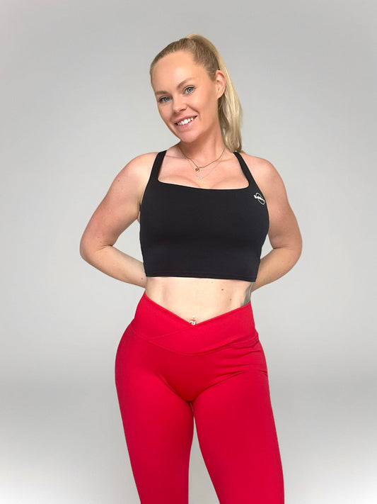 Red V-Front Lifting Leggings – Flattering, Comfy & Eye-Catching