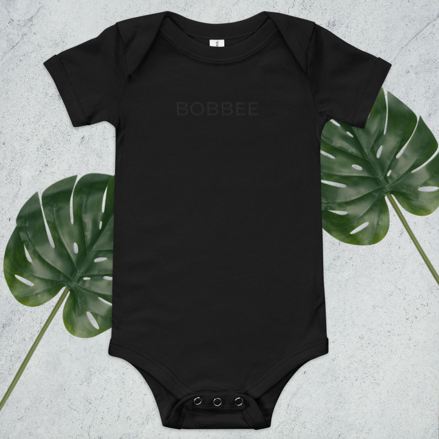 Organic Cotton Baby Bodysuit - Soft & Breathable - Black & Gray